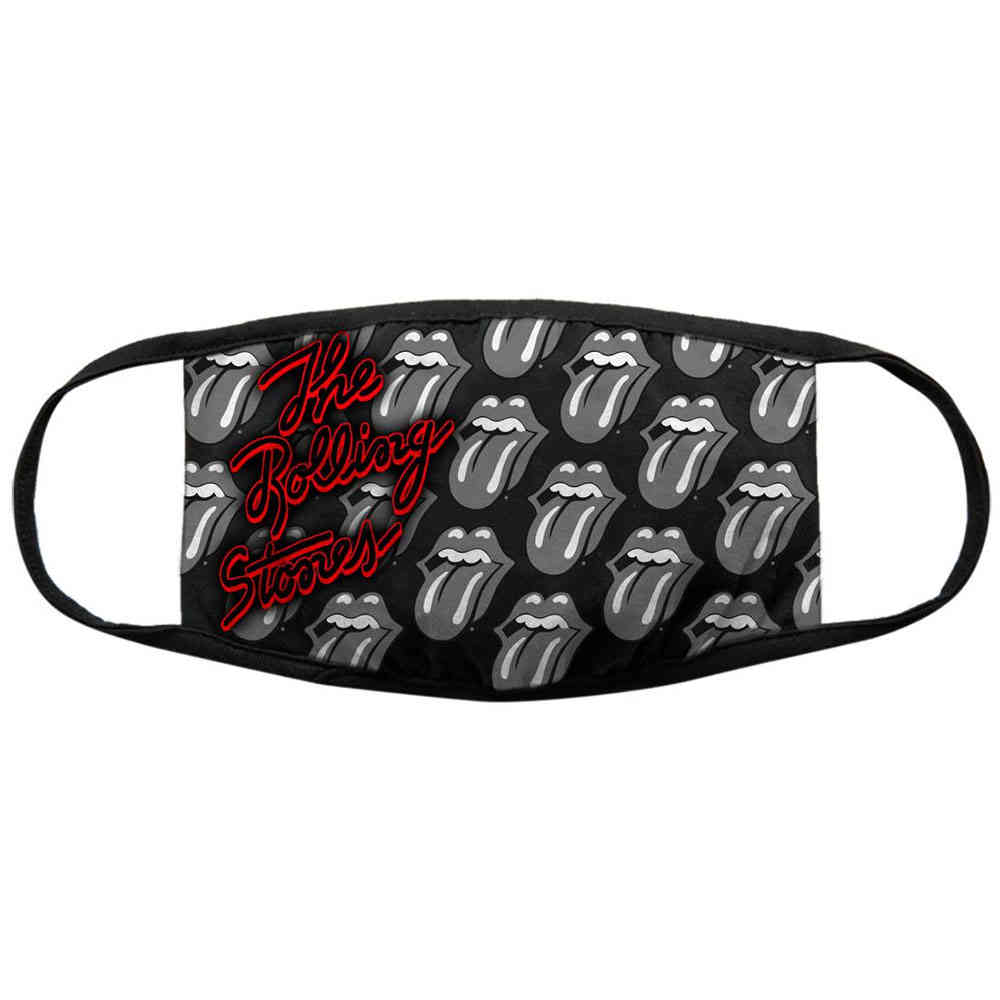 The Rolling Stones Face Mask Bandw Tongues Black Attitude Europe